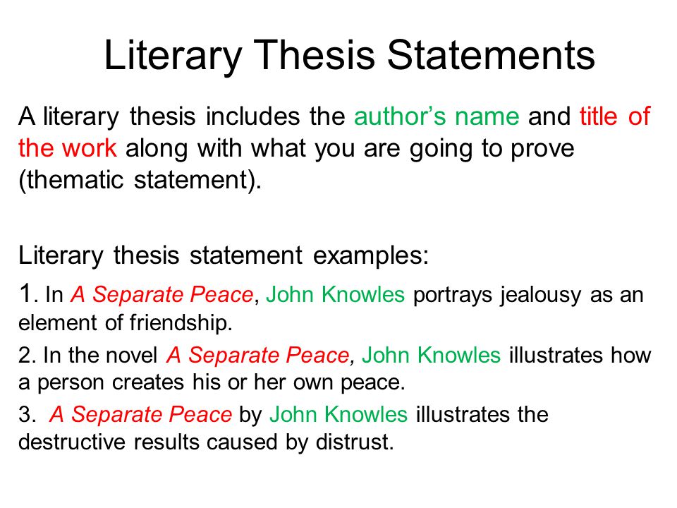 What is an author thesis statement